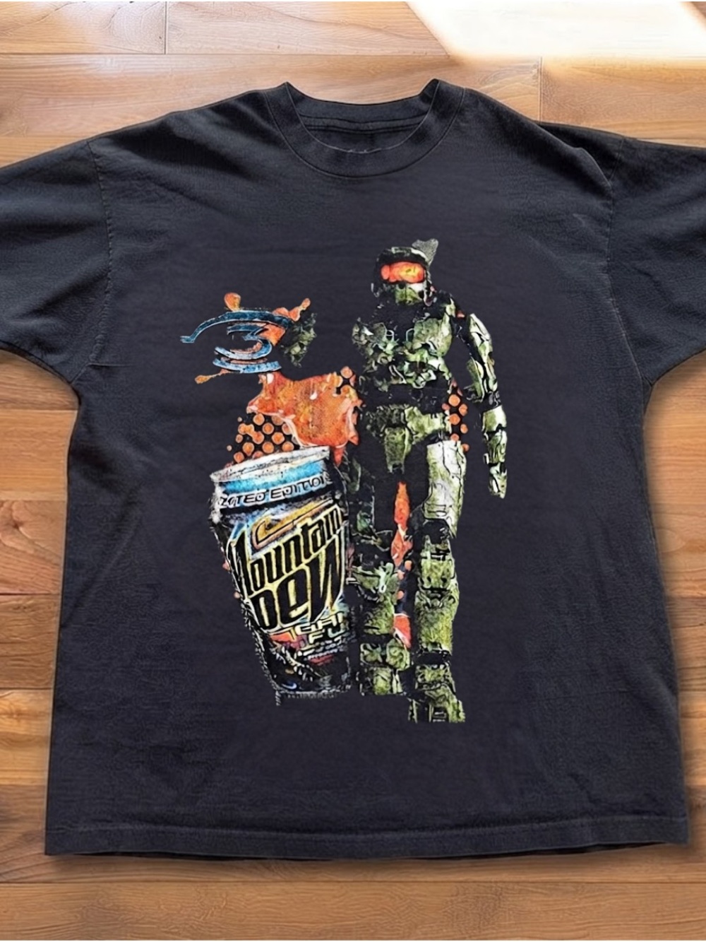 Gildan Black Short-Sleeve Tee with Green and Orange Gamer Armor Graphic